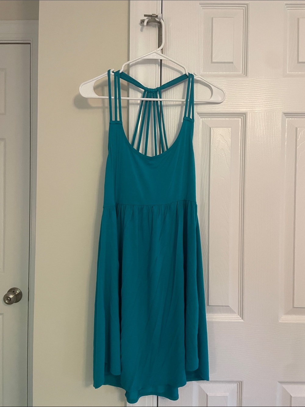 Roxy Teal Strappy Back Mini Dress